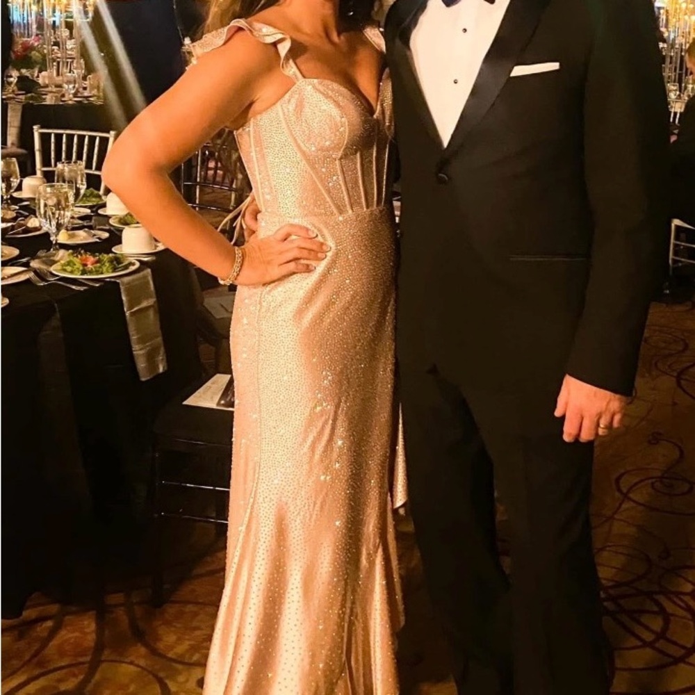 Sherri Hill Champagne Dress, Size 8